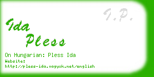 ida pless business card